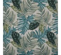 Kt KILOtela - Tela Loneta Estampada, Half Panamá Algodón, Decoración, Tapizar, Cojines, Manteles, Manualidades, 100 cm Largo x 280 cm Ancho, Plantas Tropicales, Verde - 1 Metro