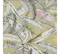 Kt KILOtela Tela Loneta Half Panamá, Algodón Orgánico, Decoración, Cortinas, Tapizar Sillas, Cojines, Foulares Sofá, Manteles, Ancho 280 cm, Largo a Elección de 50 en 50 cm Tropical Açai, Verde, Rosa