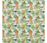 Kt KILOtela - Tela Patchwork Algodón, Estampación Digital, Costura, Manualidades, 50 cm Largo x 140 cm Ancho, Animales, Selva, Monos, Multicolor ─ 0,50 Metro