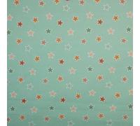 Kt KILOtela - Tela Popelín Estampada, Algodón, Decoración, Ropa Vestir, Accesorios, Manualidades, Patchwork, 100 cm Largo x 140 cm Ancho, Estrellas, Verde, 1 Metro