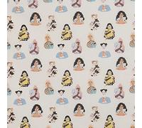 Kt KILOtela - Tela Popelín Estampada Digital, Algodón, Decoración, Ropa Vestir, Accesorios, Manualidades, Patchwork, 50 cm Largo x 140 cm Ancho, Adoptar Animales, Marrón, Amarillo, Azul ─ 0,50 Metro