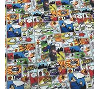 Kt KILOtela - Tela Popelín Estampada Digital, Algodón, Decoración, Ropa Vestir, Accesorios, Manualidades, Patchwork, 100 cm Largo x 140 cm Ancho, Cómic, Superhéroe, Multicolor, Blanco - 1 metro