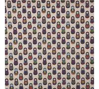 Kt KILOtela - Tela Popelín Estampada Digital, Algodón, Decoración, Ropa Vestir, Manualidades, Patchwork, 50 cm Largo x 140 cm Ancho, Muñecas Matrioshka, Multicolor ─ 0,50 Metro