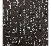 Kt KILOtela - Tela por Metros de loneta Estampada - Ancho 280 cm - Largo a elección de 50 en 50 cm | Fórmulas matemáticas - Blanco, Negro