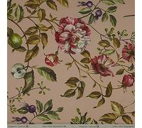 Kt KILOtela - Tela por Metros de loneta Estampada Digital - Half Panamá 100% algodón orgánico, Oeko-Tex Standard 100 - Ancho 280 cm - Largo a elección de 50 en 50 cm | Flores Peonia - Rosa, Verde