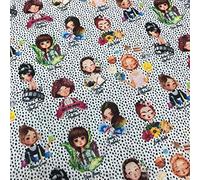 Kt KILOtela - Tela por Metros de Patchwork - Estampación Digital - 100% algodón - 140 cm Ancho - Largo a elección de 50 en 50 cm | Mujeres pioneras - Multicolor, Topos Mini