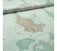Kt KILOtela - Tela por Metros de Patchwork - Estampación Digital - 100% algodón - 140 cm Ancho - Largo a elección de 50 en 50 cm | Mapamundi - Blanco, Rosa, Verde