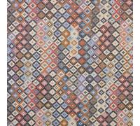 Kt KILOtela - Tela Tapicería, Jacquard Gobelino, Reciclada, Tapizar Sillas, Cojines, Sofá, Resistente al Desgaste, Costura, 100 cm Largo x 280 cm Ancho, Geométrico Oregon, Multicolor, 1 metro