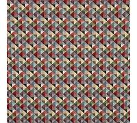 Kt KILOtela - Tela Tapicería, Jacquard Gobelino, Tapizar, Cojines, Sofá, Resistente, 100 cm Largo x 280 cm Ancho, Triángulos, Holland, Multicolor, Negro ─ 1 Metro