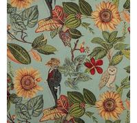 Kt KILOtela - Tela Tapicería, Jacquard Gobelino, Tapizar Sillas, Cojines, Cabecero, Sofá, Bolsos, Resistente al Desgaste, Ancho 280 cm, Largo a Elección de 50 en 50 cm, Psicodelia, Leones, Búhos