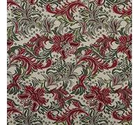 Kt KILOtela - Tela Tapicería, Jacquard Gobelino, Tapizar Sillas, Cojines, Cabecero, Sofá, Bolsos, Resistente al Desgaste, Costura, Ancho 280 cm, Largo a Elección de 50 en 50 cm, Damasco, Rojo, Verde