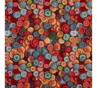 Kt KILOtela - Tela Tapicería, Jacquard Gobelino, Tapizar Sillas, Cojines, Cabecero, Sofá, Bolsos, Resistente al Desgaste, Ancho 280 cm, Largo a Elección de 50 en 50 cm, Botones, Multicolor