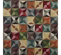 Kt KILOtela Tela Tapicería, Jacquard Gobelino, Tapizar Sillas, Cojines, Cabecero, Sofá, Bolsos, Resistente al Desgaste, Costura Creativa, 100 cm Largo x 280 cm Ancho, Estrellas, Multicolor ─ 1 metro