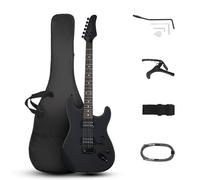 Ktaxon Guitarra eléctrica de 99,1 cm, pastillas H-H de cuerpo sólido 6 cuerdas para principiante con cable mejorado y capodastre de guitarra, brazo de trémolo, bolsa de transporte y correa (espalda