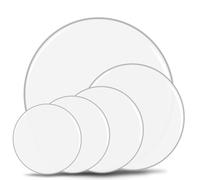 Ktaxon Juego de 5 cabezales de tambor PET de 12, 13, 14, 16 y 22 pulgadas, juego de cabezales de tambor estándar para rock y metal, color blanco