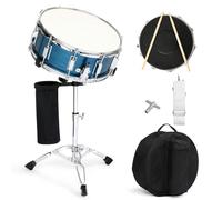 Ktaxon Juego de tambor de caja de 14 x 5.5 pulgadas, kit de tambor de marcha para estudiantes principiantes, viene con palos de soporte, llave, bolsa, almohadilla de silencio y correas ajustables