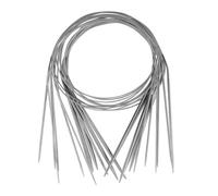 KtbeYTi 11 Piezas 80 cm Agujas de Tejer Circulares, Agujas Circulares de Acero Inoxidable, Agujas de Tejer de Hilo con Calibre de Aguja, 11 Tamaños 1.5 mm Hasta 5.0 mm, para Tejer Proyectos
