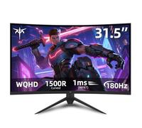 KTC 32 Inch Curved Gaming Monitor, 180Hz 1ms MPRT, 2K 1440P 144Hz Monitor, 1500R HVA Display, FreeSync Premium, HDR, 120% sRGB, DisplayPort/HDMI/USB, Vesa Support 3.9x3.9'', PC Moniter for Gamers