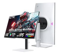 KTC Monitor 27 Pulgadas White Gaming Monitor WQHD (2560 x 1440) Fast IPS, 300 Hz (Soportes 320 Hz a través de Overclocking), 1 ms 144% sRGB High Brightness 450 CD/㎡, Low Blue Light, Flicker-Free, 2 x