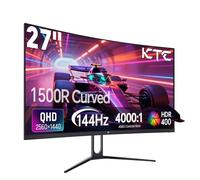 KTC Monitor de juego curvado de 27 pulgadas, monitor de PC QHD 1440P, 1440 Hz, sincronización adaptativa de visualización de computadora 1500R, contraste 4000:1, cuidado de los ojos, puerto HDMI DP