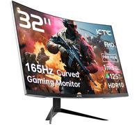 KTC Monitor de juego curvado FHD 1080p de 32 pulgadas - VA 1500R Monitor curvo, 165Hz 1ms MPRT, FreeSync & G-Sync, 122% sRGB, DP/HDMI, VESA, HDR10 para juegos en casa, oficina, oficina de negocios