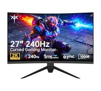 KTC Monitor de juegos curvado de 27 pulgadas 240Hz, monitor de computadora 2K QHD 2560x1440P con 1000R, contraste 2500:1, sincronización adaptativa, DP 1.4, HDMI 2.0, VESA, inclinable, H27S25E