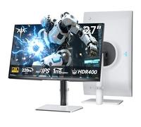 KTC Monitor Gaming 27 Pulgadas QHD 2K 2560×1440, 200Hz (OC 220Hz), Panel Fast IPS, 1ms MPRT, HDR400, Adaptive Sync, Altavoces Integrados, 131% sRGB, ΔE<2, Soporte Ajustable, Blanco, H27T6