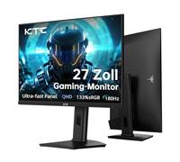 KTC Monitor Gaming, Monitor 27 Pulgadas 2K WQHD (2560 x 1440) 180Hz 144Hz con 1ms Fast-IPS, Adaptive Sync, HDR, 450 CD/m² de Brillo (típ.), HDMI, DisplayPort, Soporte para elevar y Girar