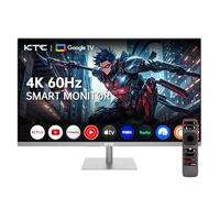 KTC Monitor inteligente 4K de 32 pulgadas con sistema Google TV 3840 x 2160P Netflix con licencia tipo C 65W PD altavoces 5W x 2 Dolby Audio Hey Google Voice Remote HDR WiFi Bluetooth VESA Tiltable