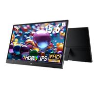 KTC Monitor Portátil 15,6" 1080P FHD IPS, USB-C & Mini HDMI Pantalla Externa, Monitor Gaming Ultrafino con Soporte & Altavoces, para Laptop/PC/Mac/PS3/PS4/PS5/Xbox, Negro
