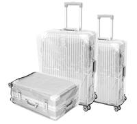 KTCINA 3 fundas de equipaje transparentes de PVC para maleta, protección contra el polvo, fácil de instalar, para viajes de cálculo de viajes, vacaciones