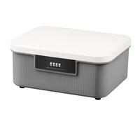 KTCINA Caja de almacenamiento profesional con cerradura, 26 x 22 x 12 cm, aprox. 9 L, con cerradura de combinación de 4 dígitos para objetos personales, documentos y valores, color gris