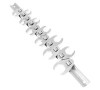 KTCINA Juego de llaves de cabeza de gallo (11 piezas, 10 - 22 mm, 3/8 pulgadas Crowfoot Crowfoot de 6 puntos, acabado de cromo vanadio, llave de tuercas rebordeadas con riel de almacenamiento, pulido