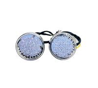 KTGVTPBHBW indicadores dirección Luz De Señal Giro Para Motocicleta Universal Indicador LED Lámpara Trasera Delantera Redonda 2 Uds. 12V 10MM(White Lens)