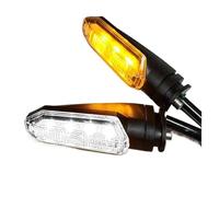 KTGVTPBHBW indicadores dirección Universal 2 Uds Luces LED De Señal Giro Para Motocicleta Indicador Intermitente Que Fluye Moto Biker(White to yellow)