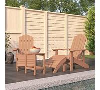 KTHLBRH Adirondack Sillas De Jardín Con Taburete Y Mesa HDPE Marrón