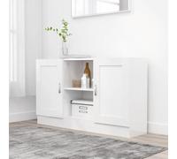 KTHLBRH Aparador de Madera contrachapada Blanco Aparador de Almacenaje Moderno con 2 Compartimentos y Puertas, Estantería para Hogar y Decoración. 120x30,5x70 cm