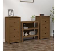 KTHLBRH Aparador de Madera de Pino Maciza con Amplio Espacio de Almacenamiento y Superficie Resistente para Organizar tu Hogar, Ideal para Salón o Dormitorio