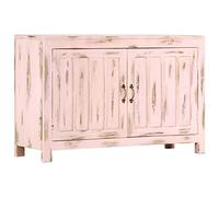 KTHLBRH Aparador de Madera Maciza de Mango Rosa Claro Aparador de Madera Maciza, Estilo Vintage con 2 Puertas y Amplio Almacenamiento para Hogar 110x35x70 cm
