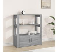 KTHLBRH Aparador gris Sonoma 80 x 30 x 90 cm de material de madera, aparador para dormitorio, lateral, vestidor, adecuado para cocinas, dormitorios, comedores, salones o pasillos