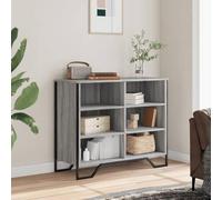 KTHLBRH Aparador gris Sonoma 91 x 35,5 x 74,5 cm madera multicapa | Patas de metal, amplio espacio de almacenamiento, tablero robusto, puertas prácticas, requiere montaje