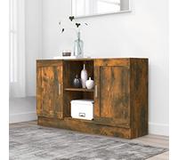 KTHLBRH Aparador Madera contrachapada Color Roble Ahumado Aparador de Almacenaje Moderno con 2 Compartimentos y Puertas, Estantería para Hogar y Decoración. 120x30,5x70