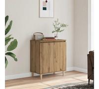 KTHLBRH Aparador Madera contrachapada Roble artisian Aparador Escandinavo con 4 Patas y 2 Compartimentos para Organización y Decoración 60x35x70 cm