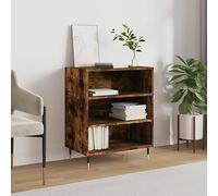 KTHLBRH Aparador Madera de ingeniería Roble Ahumado Aparador de almacenaje con Amplio Espacio y función expositora, Material Duradero y Estable. 57x35x70 cm