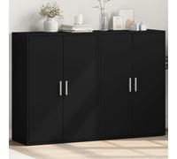 KTHLBRH Aparadores 2 Unidades Madera de ingeniería Negro Aparador Moderno y práctico con Amplio Almacenamiento y diseño Robusto. 60x31x84 cm