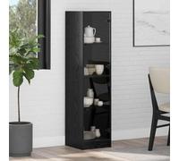KTHLBRH Armario alto de madera, color negro, 35 x 37 x 142 cm