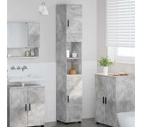 KTHLBRH Armario de Baño Alto con Puertas de Bisagras y Estantes Resistentes, Mueble de Almacenamiento con Patas Ajustables y Soporte de Pared, Material de Madera Sólido para Toallas