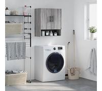 KTHLBRH Armario de Pared Madera de ingeniería Gris Sonoma Armario Flotante de Pared con Amplio Almacenaje y Superficie Decorativa 60x31x70 cm