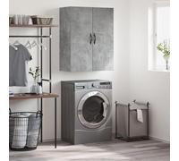 KTHLBRH Armario de Pared Madera ingeniería Gris hormigón Armario de Pared con 3 Compartimentos, Estructura Robusta y Montaje Sencillo para Almacenaje Organizado 69,5x34