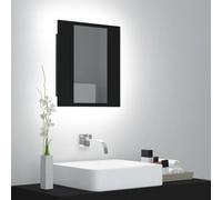 KTHLBRH Armario para lavabo con luz UV, armario para debajo del lavabo, armario con espejo LED negro, 40 x 12 x 45 cm, acrílico